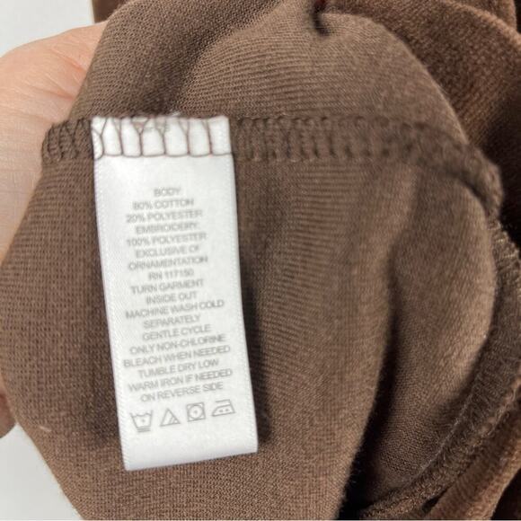 QUAKER FACTORY Velour Rhinestone Studded Zip-Up Quilted Vest Brown Plus Size 2X - Picture 7 of 8